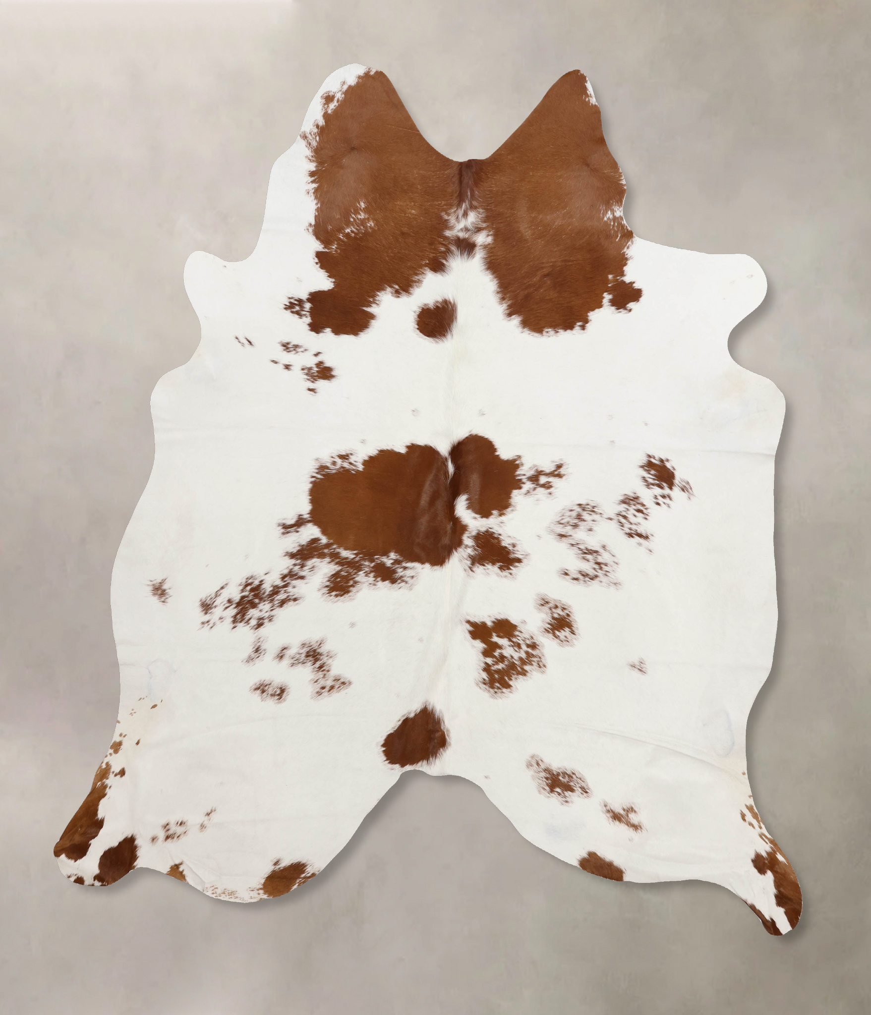 Brown and White Cowhide Rug #B10274