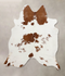 Brown and White XX-Large Brazilian Cowhide Rug 7'10