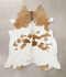 Beige and White XX-Large Brazilian Cowhide Rug 8'2