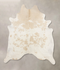 Beige and White XX-Large Brazilian Cowhide Rug 8'4