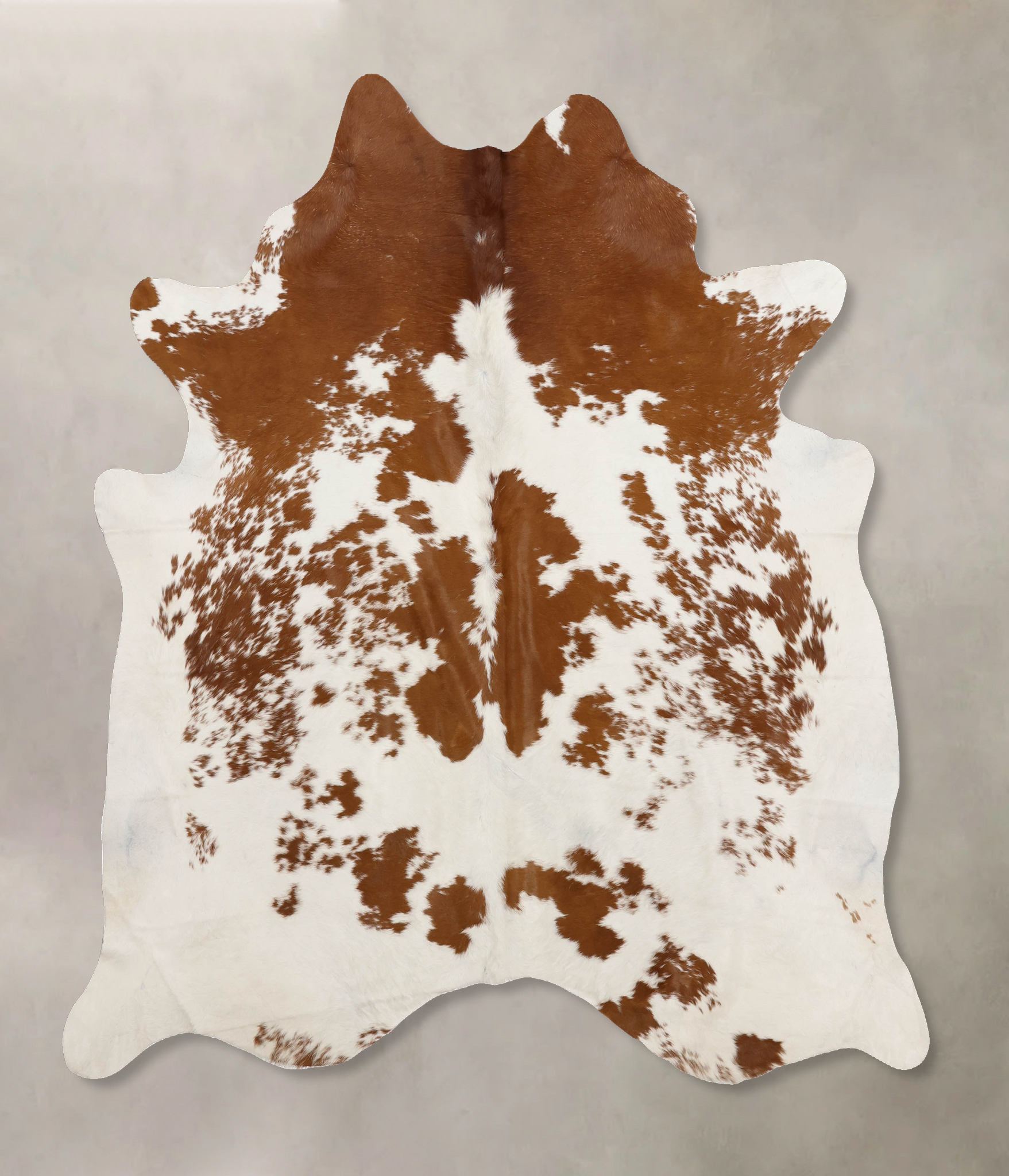 Brown and White Cowhide Rug #B10389