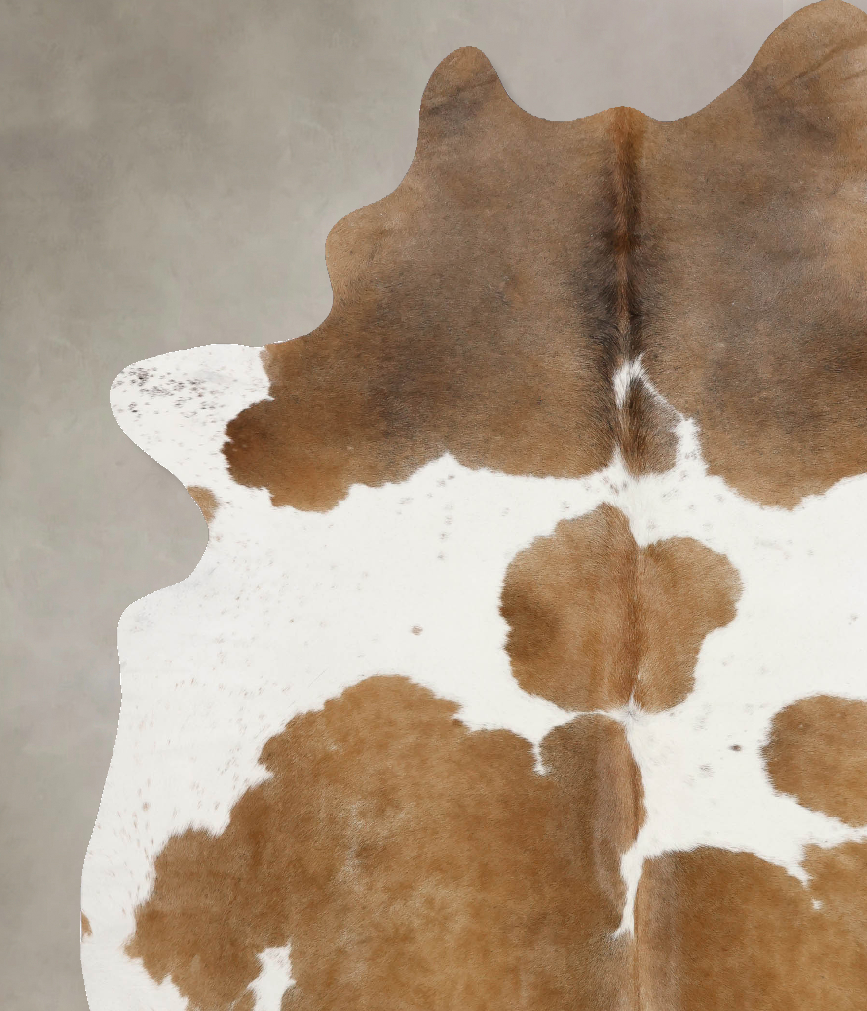 Brown and White Cowhide Rug #B10390