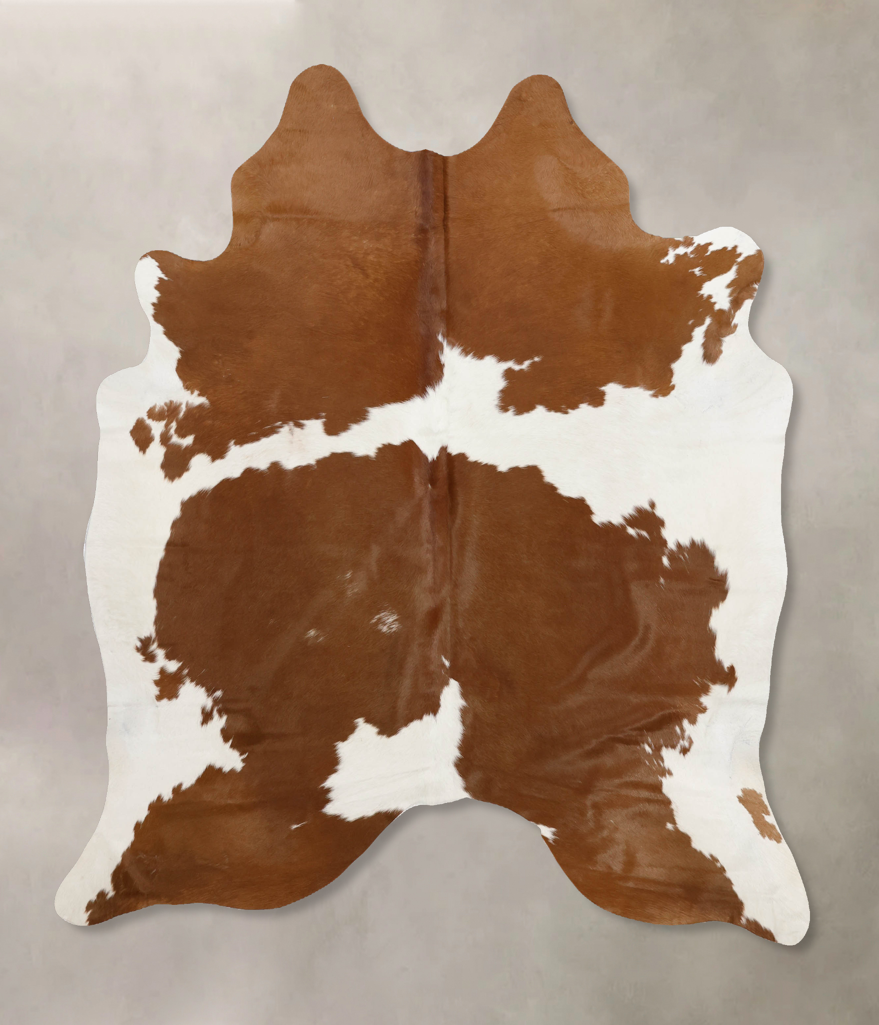 Brown and White Cowhide Rug #B10391