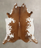 Brown and White XX-Large Brazilian Cowhide Rug 7'6