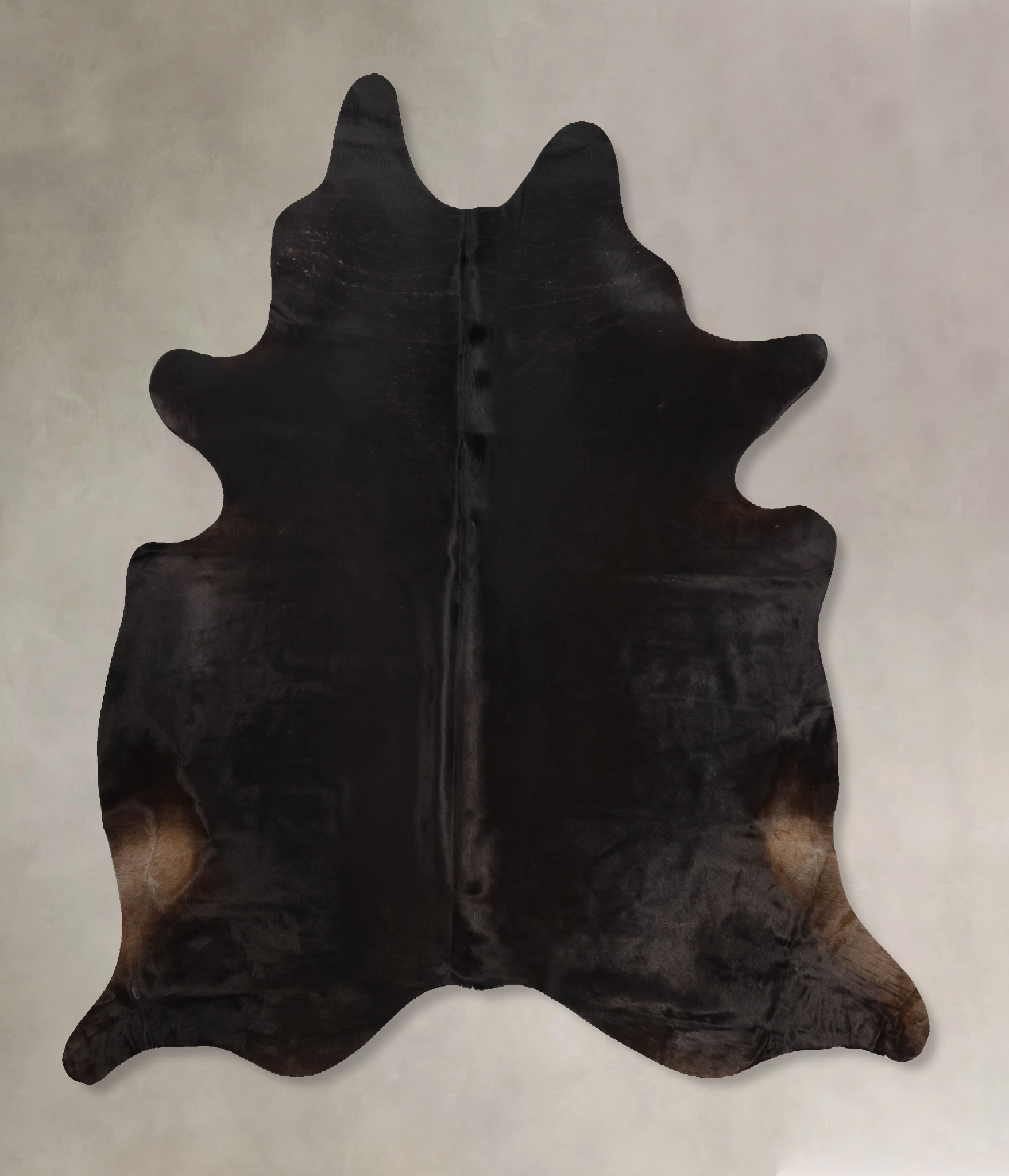 Solid Black Cowhide Rug #B10414