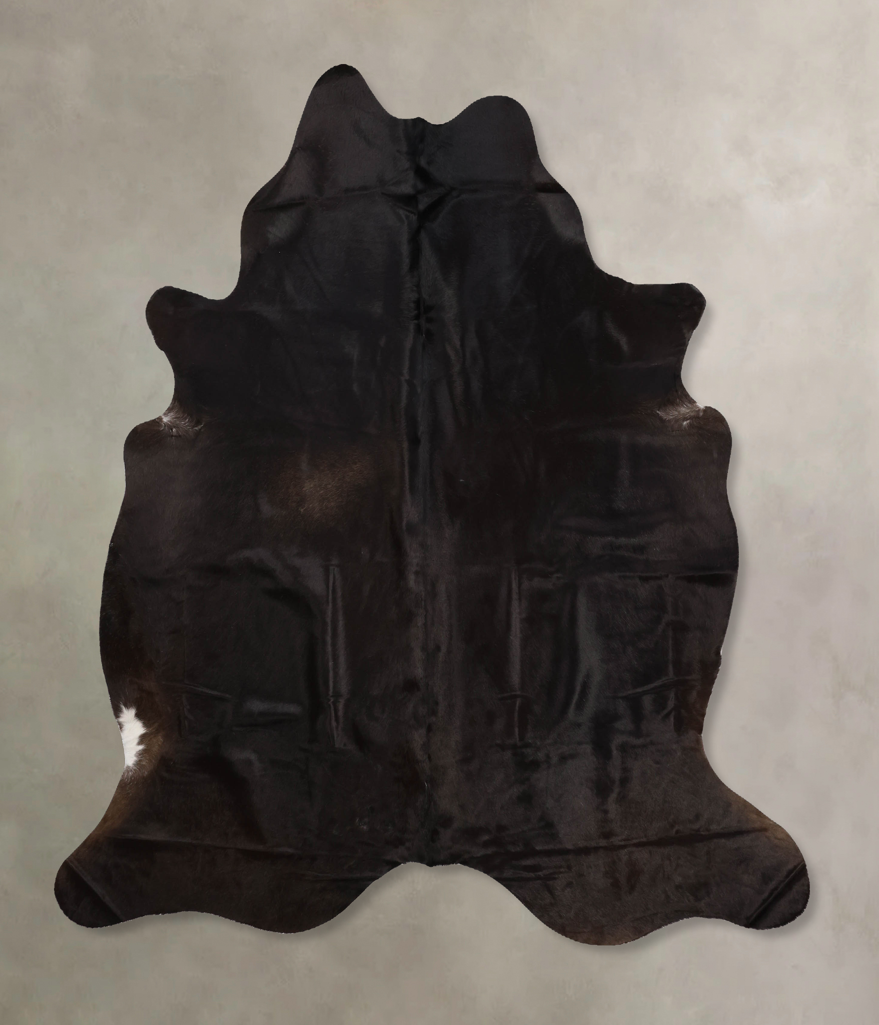 Solid Black Cowhide Rug #B10440