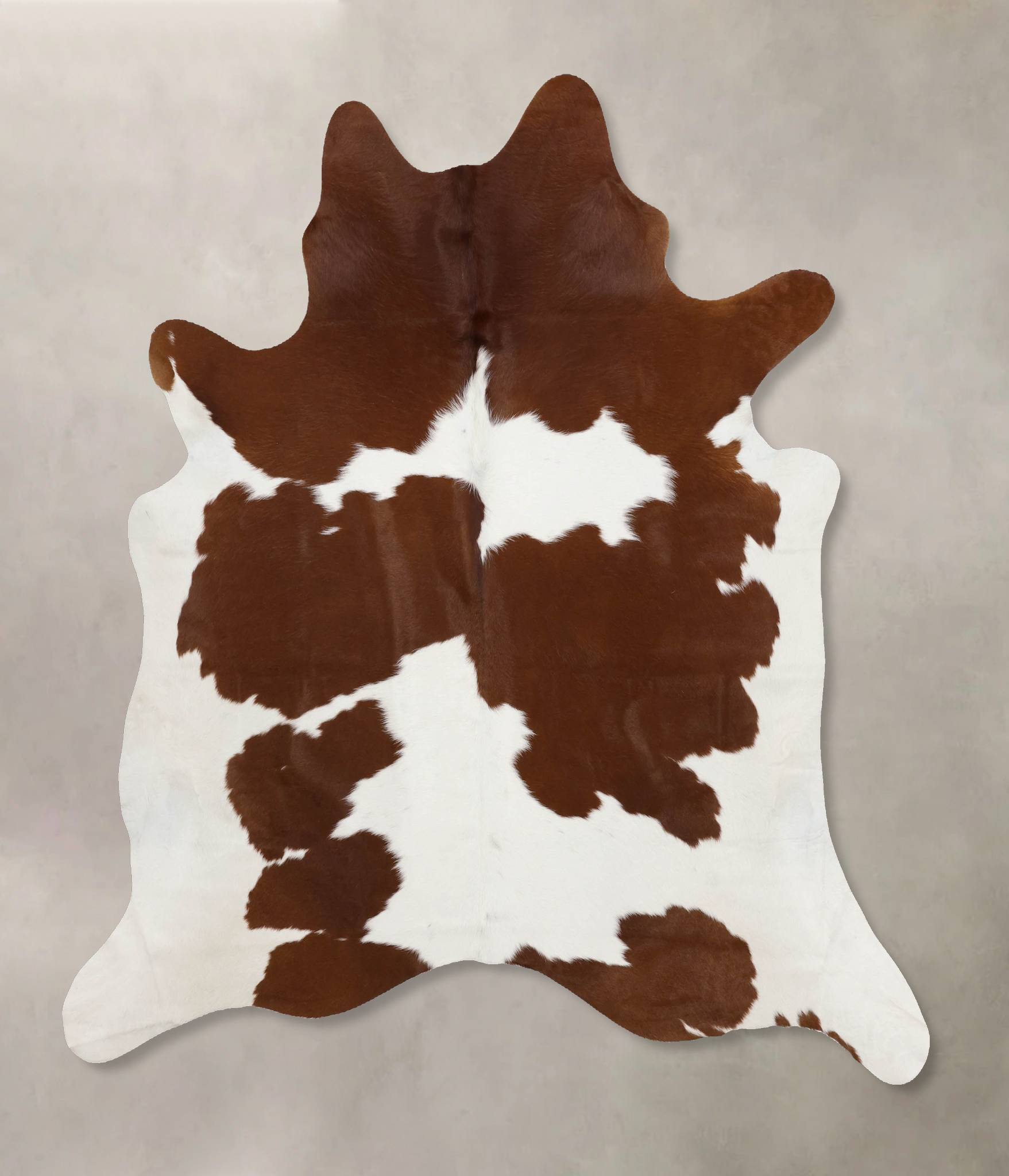 Brown and White Cowhide Rug #B10474