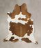 Brown and White X-Large Brazilian Cowhide Rug 7'0