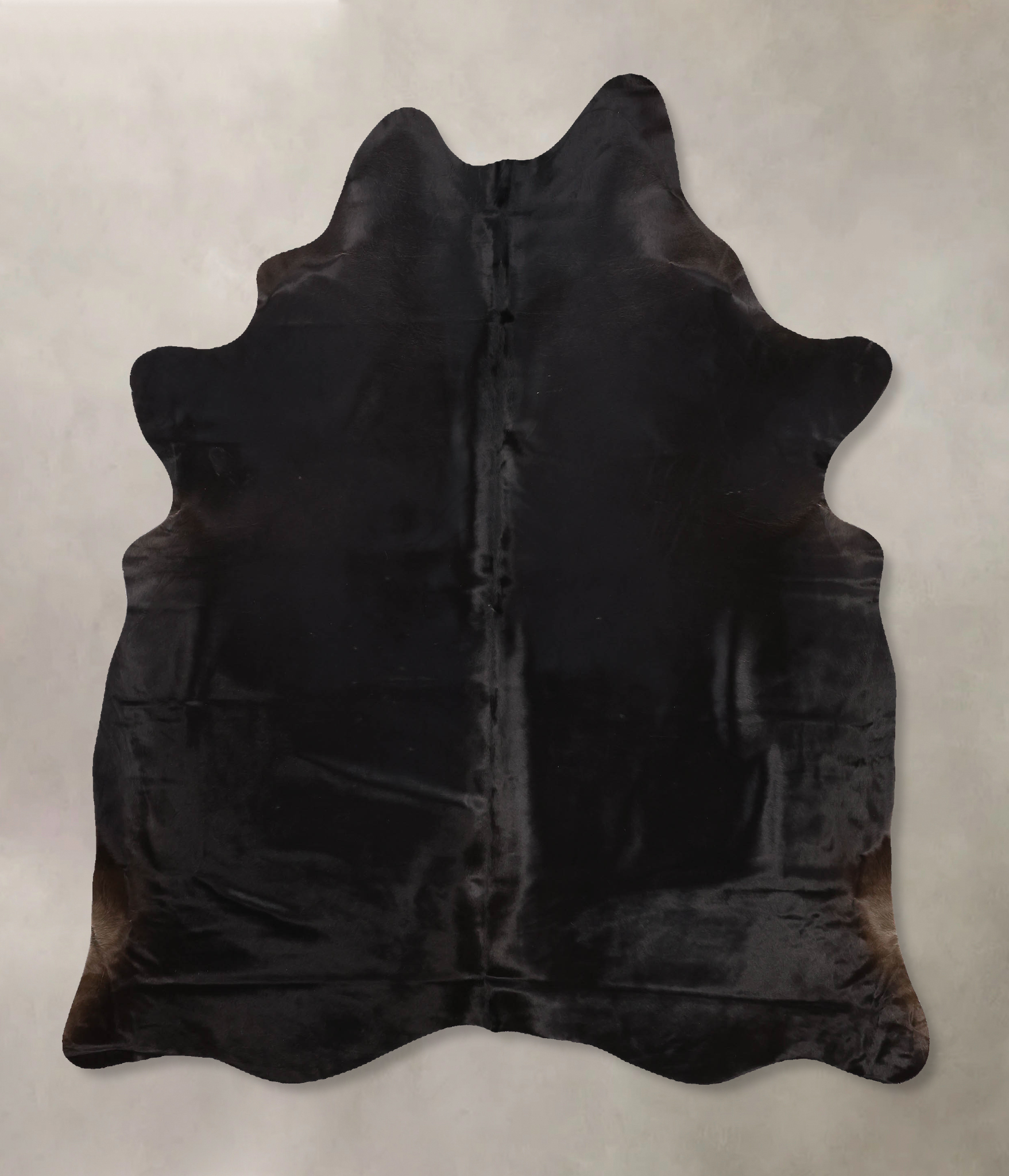 Solid Black Cowhide Rug #B10484