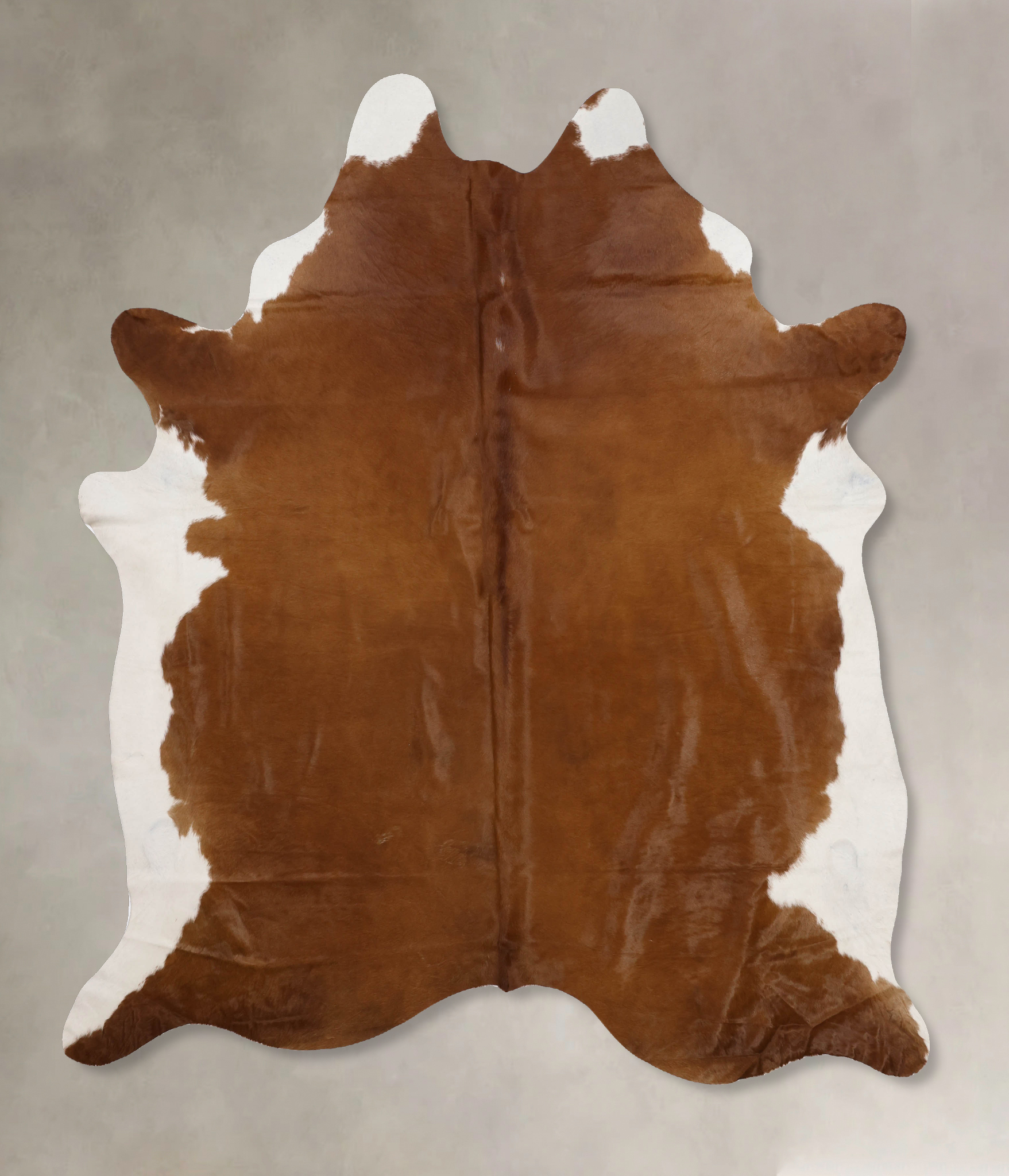 Brown and White Regular Cowhide Rug #B10512