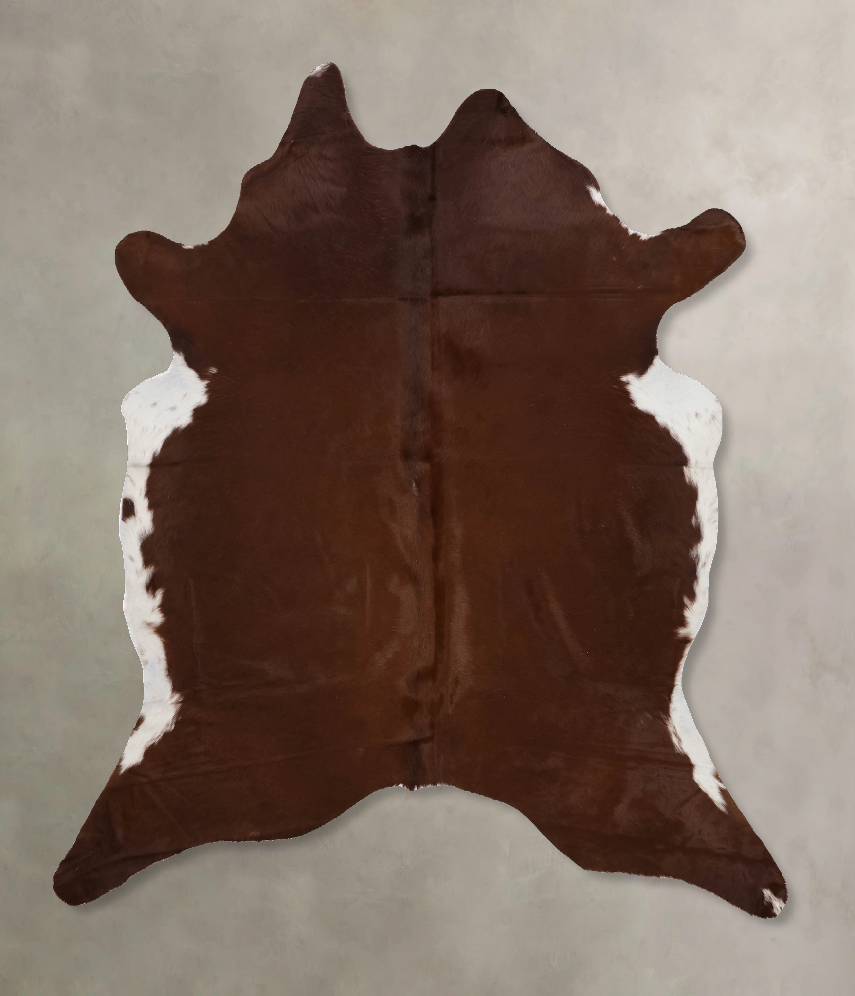 Brown and White Regular Cowhide Rug #B10516