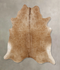 Beige XX-Large Brazilian Cowhide Rug 7'10