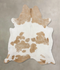 Beige and White X-Large Brazilian Cowhide Rug 7'4