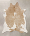 Beige and White X-Large Brazilian Cowhide Rug 7'7