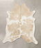 Beige and White X-Large Brazilian Cowhide Rug 7'4