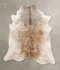 Beige and White XX-Large Brazilian Cowhide Rug 8'7