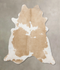 Beige and White XX-Large Brazilian Cowhide Rug 8'5