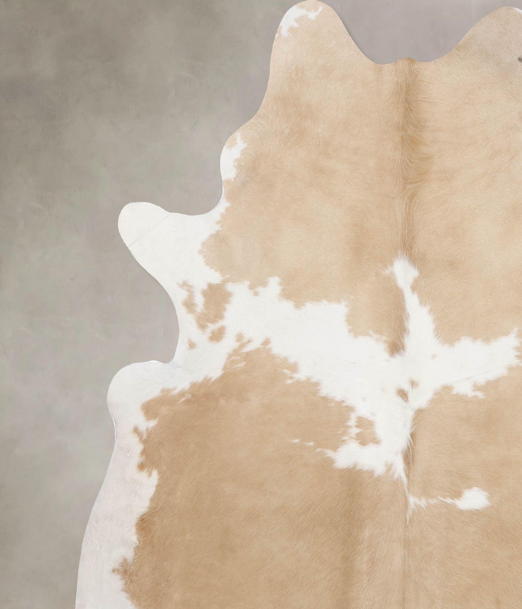 Beige and White Cowhide Rug #B10636