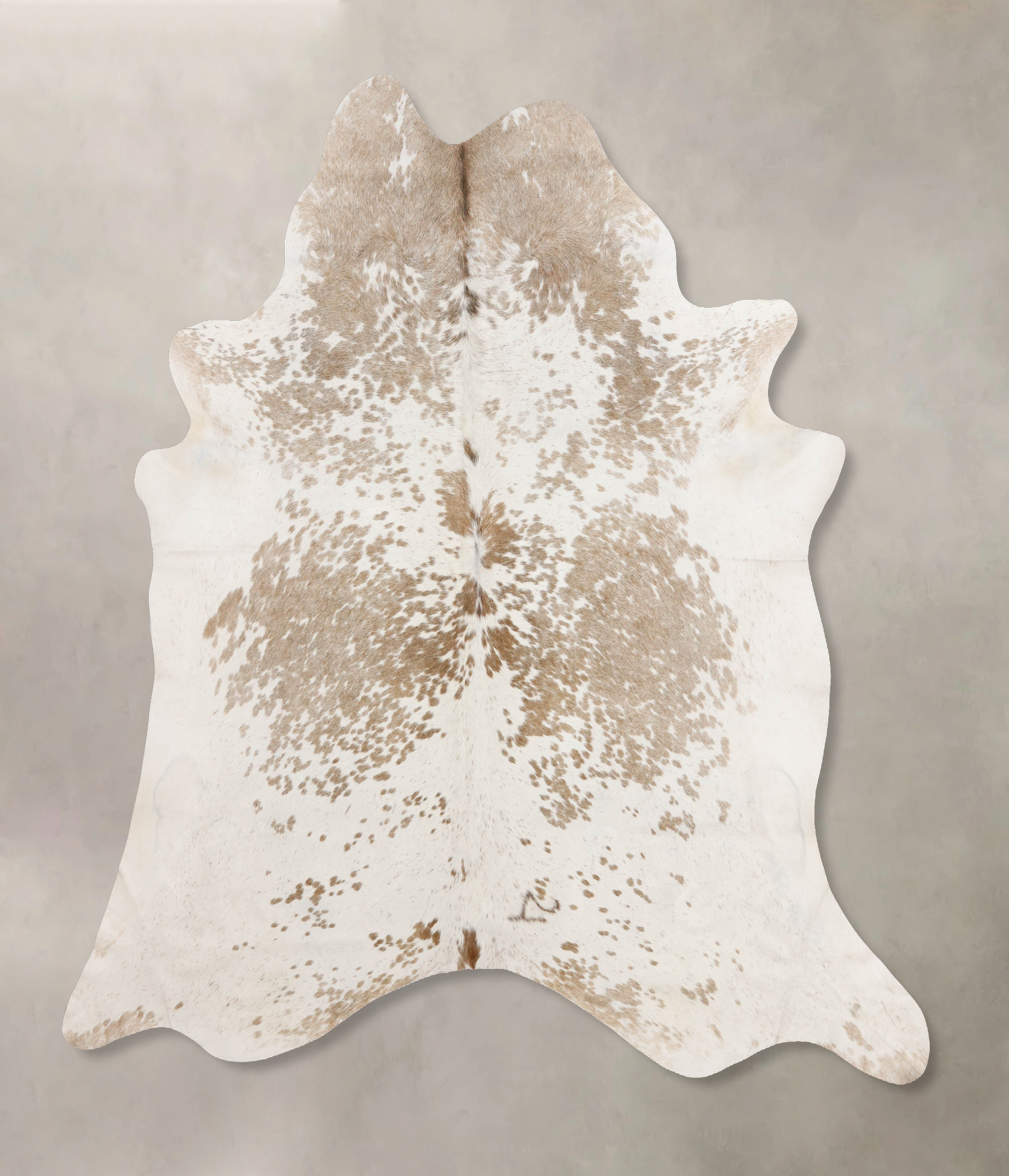 Beige and White Cowhide Rug #B10638