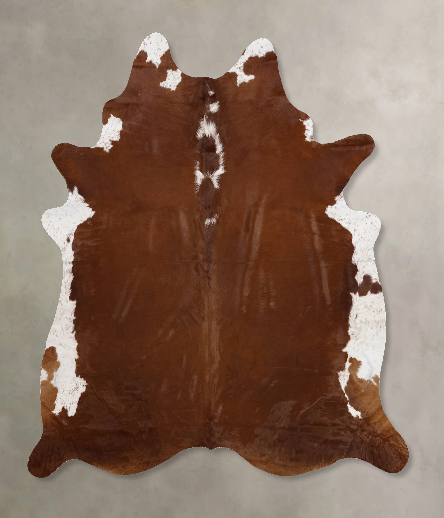 Brown and White Regular Cowhide Rug #B10655