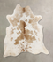 Beige and White X-Large Brazilian Cowhide Rug 6'11