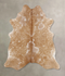 Beige and White X-Large Brazilian Cowhide Rug 6'11