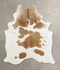 Beige and White X-Large Brazilian Cowhide Rug 7'0