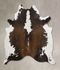 Chocolate and White XX-Large Brazilian Cowhide Rug 7'9