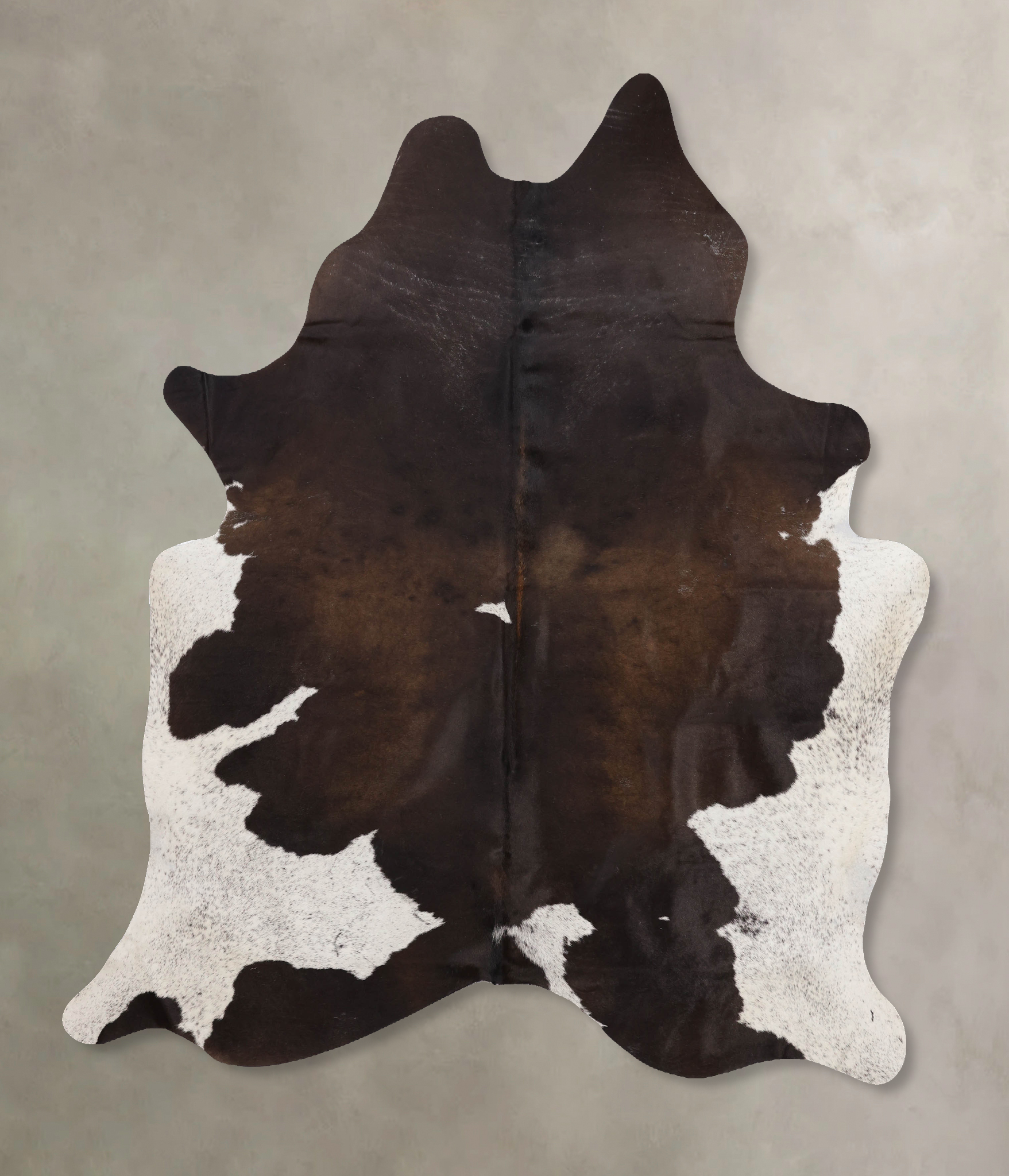 Chocolate and White Cowhide Rug #B10697