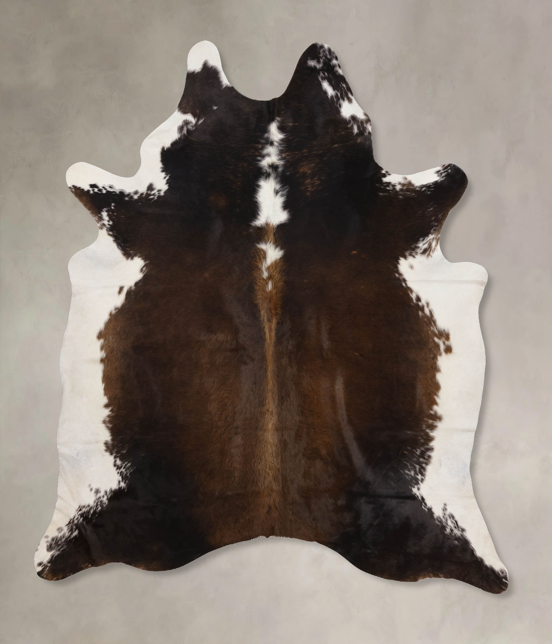 Chocolate and White Cowhide Rug #B10712