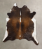 Chocolate and White XX-Large Brazilian Cowhide Rug 7'10