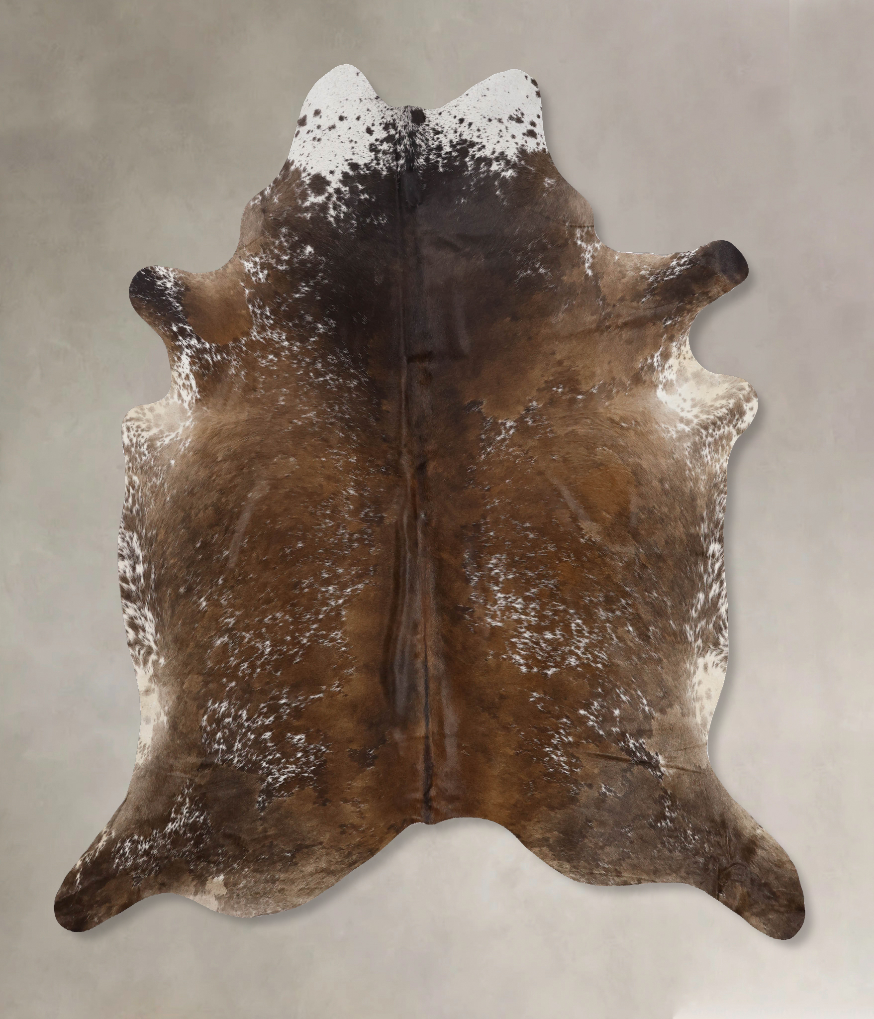 Salt and Pepper Brown Cowhide Rug #B10752