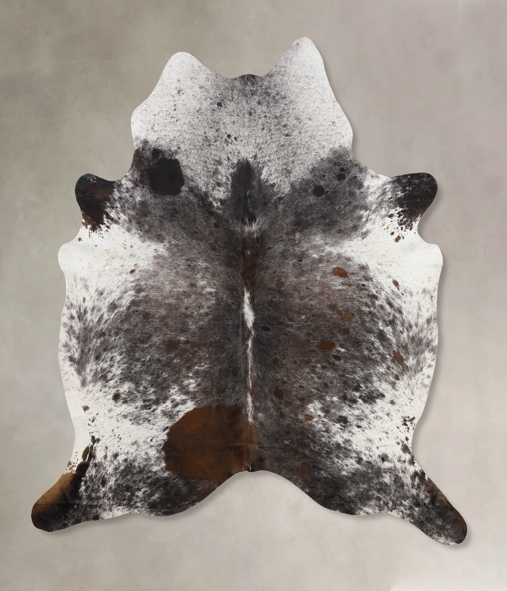 Salt and Pepper Brown Cowhide Rug #B10873