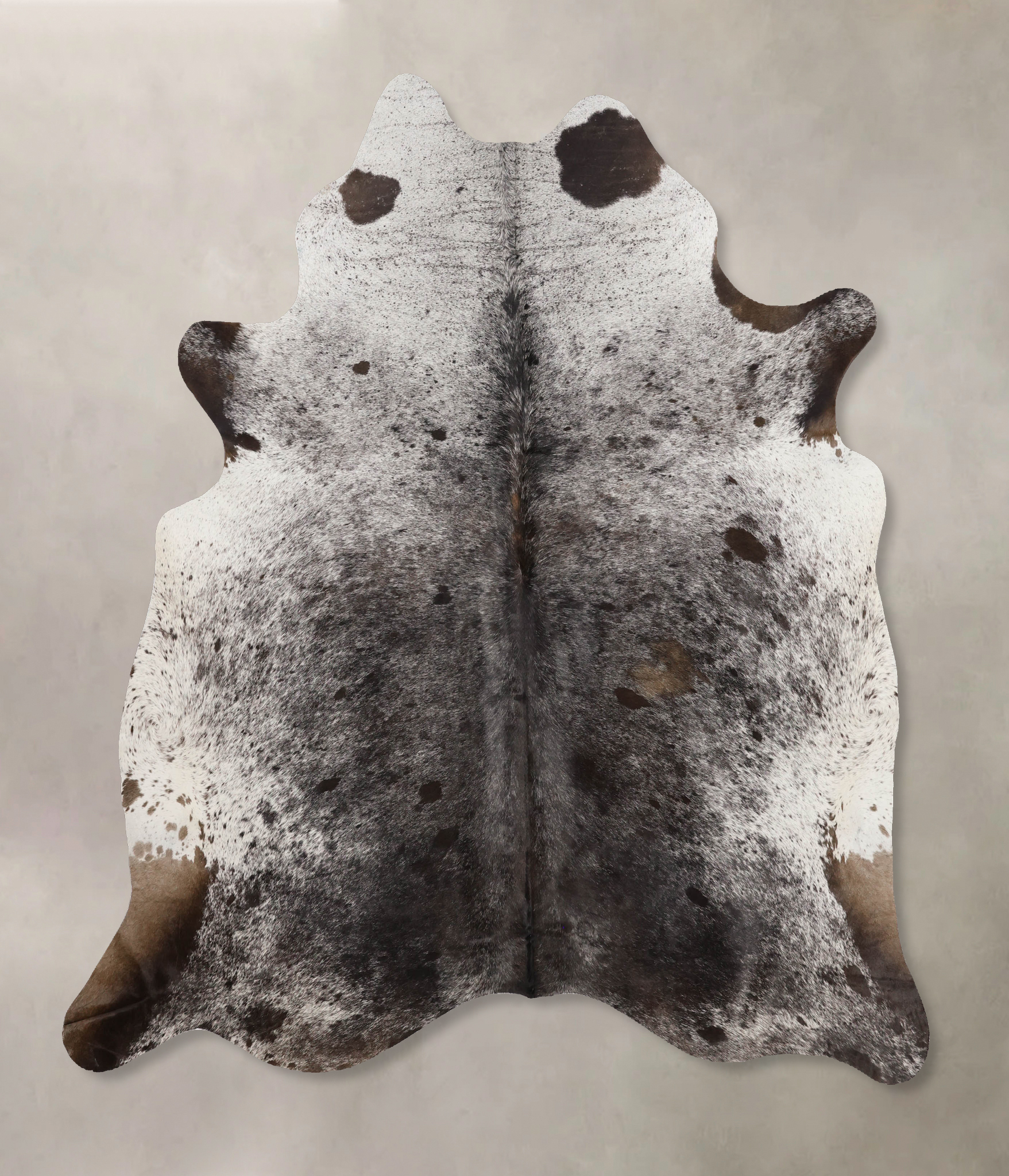 Salt and Pepper Black Cowhide Rug #B10877