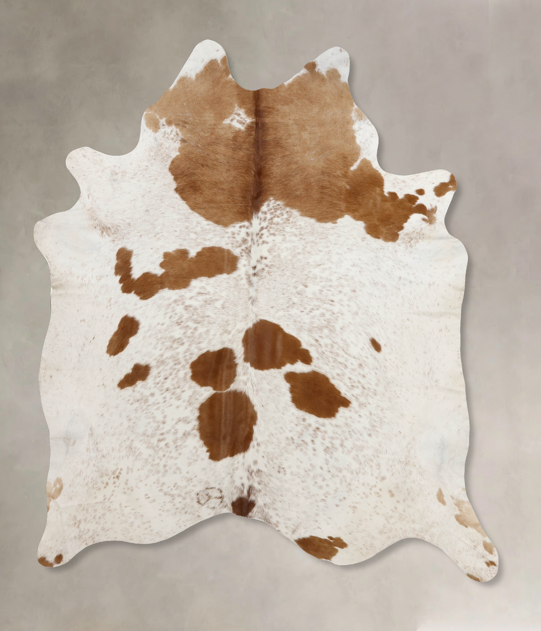 Brown and White Cowhide Rug #B10882