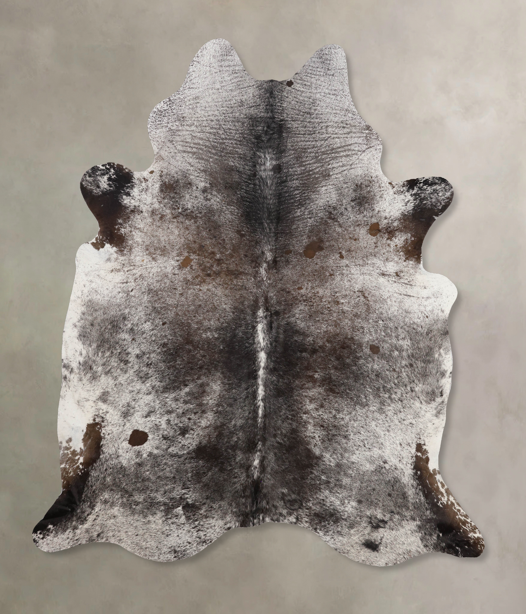 Salt and Pepper Black Cowhide Rug #B10890