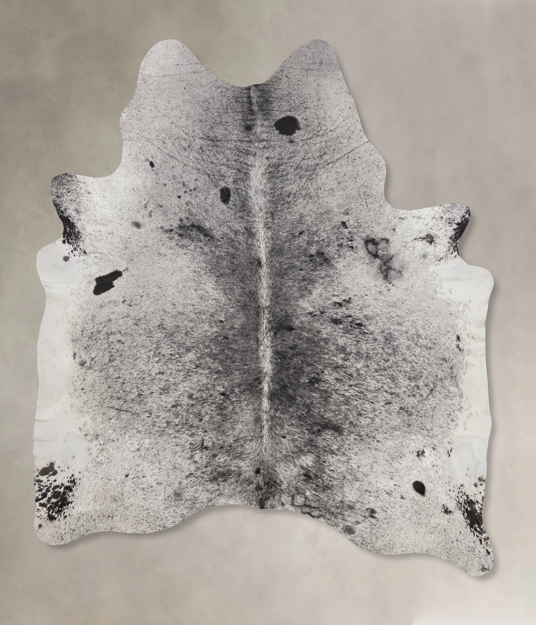 Salt and Pepper Black Cowhide Rug #B10908