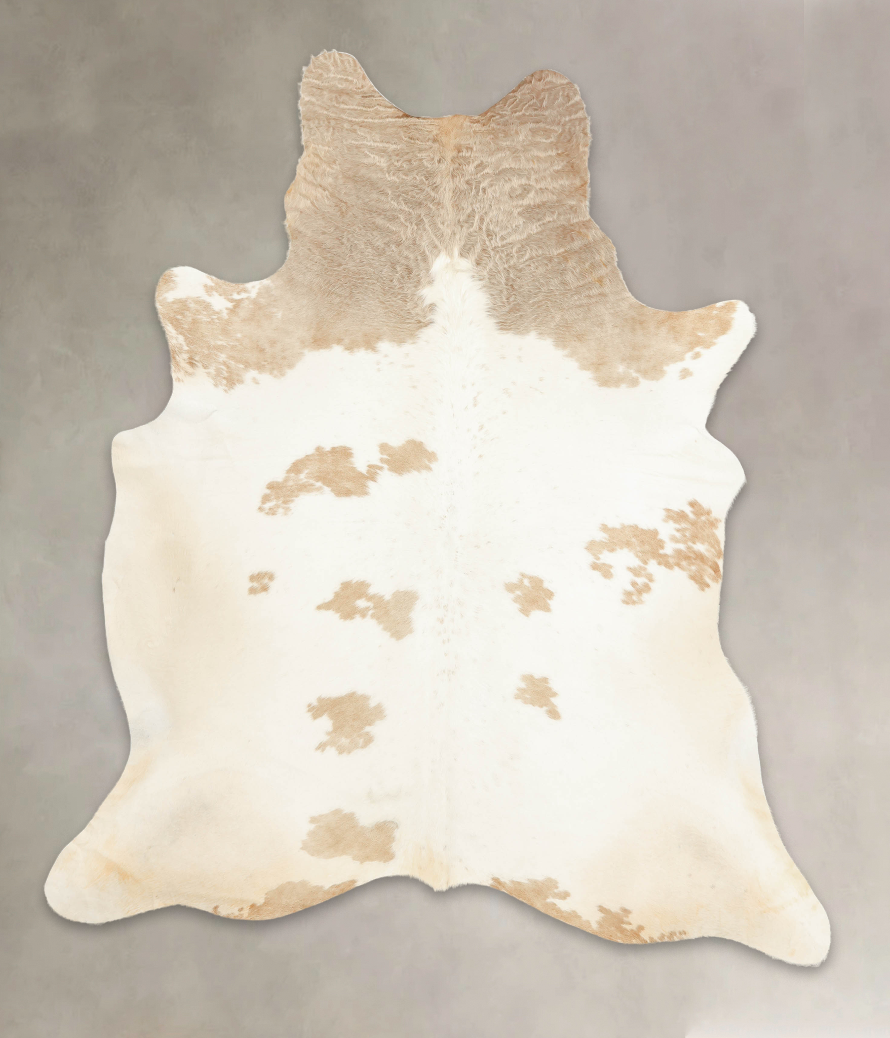 Beige and White Cowhide Rug #B1091