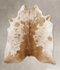 Beige and White X-Large Brazilian Cowhide Rug 6'9