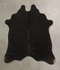 Solid Black Medium Brazilian Cowhide Rug 4'11