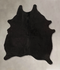 Solid Black Medium Brazilian Cowhide Rug 6'2