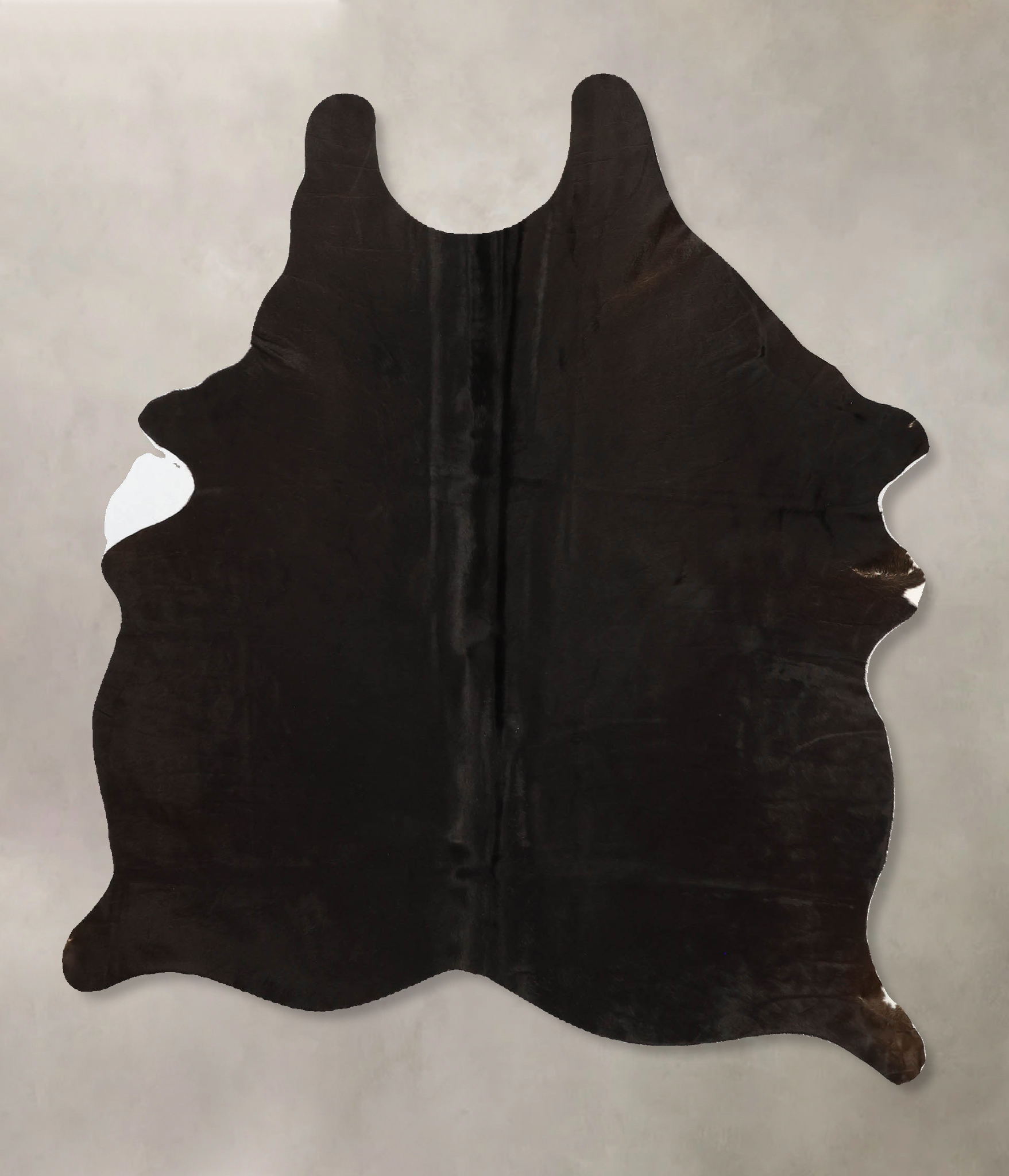 Solid Black Cowhide Rug #B10989