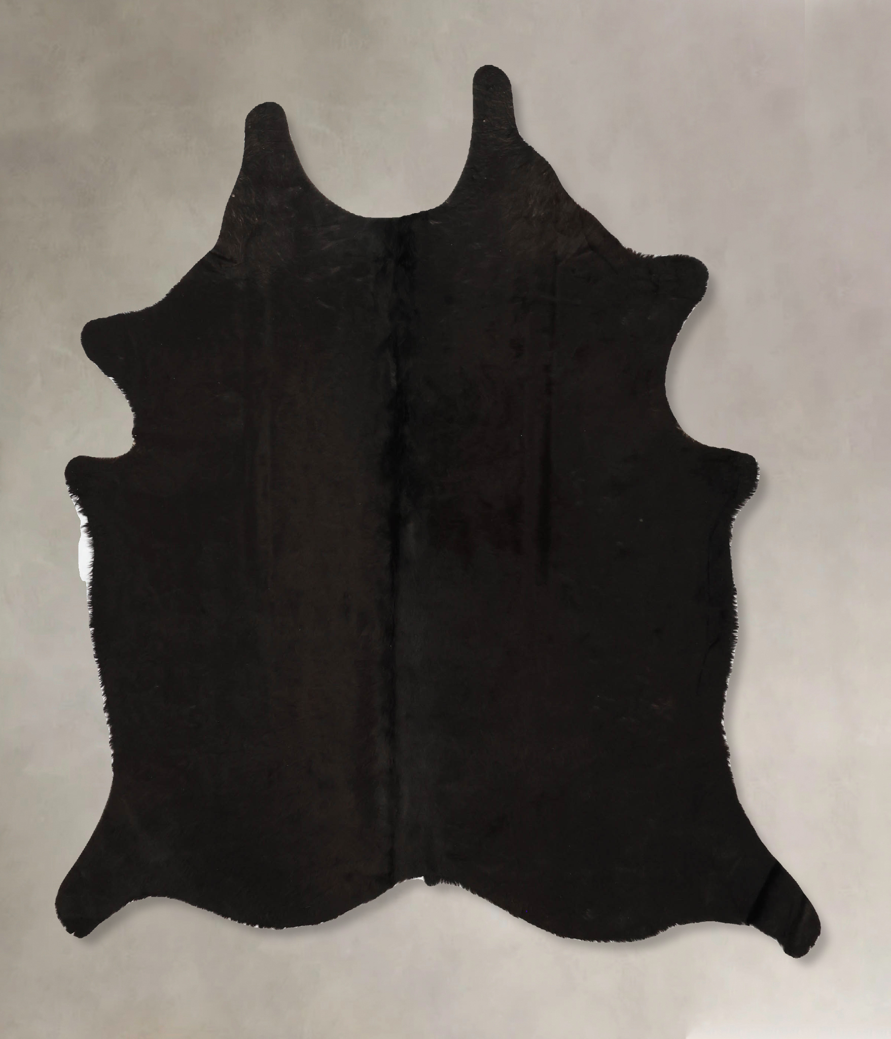 Solid Black Cowhide Rug #B11026