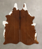 Brown and White Regular Medium Brazilian Cowhide Rug 5'7