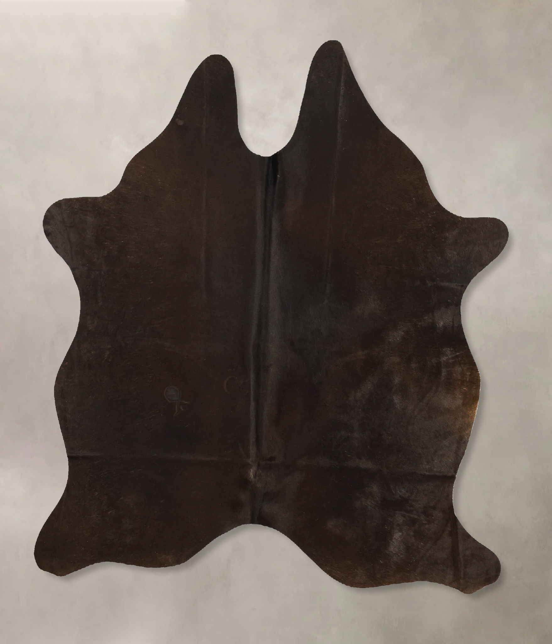 Solid Black Cowhide Rug #B11034