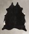 Solid Black Large Brazilian Cowhide Rug 5'10