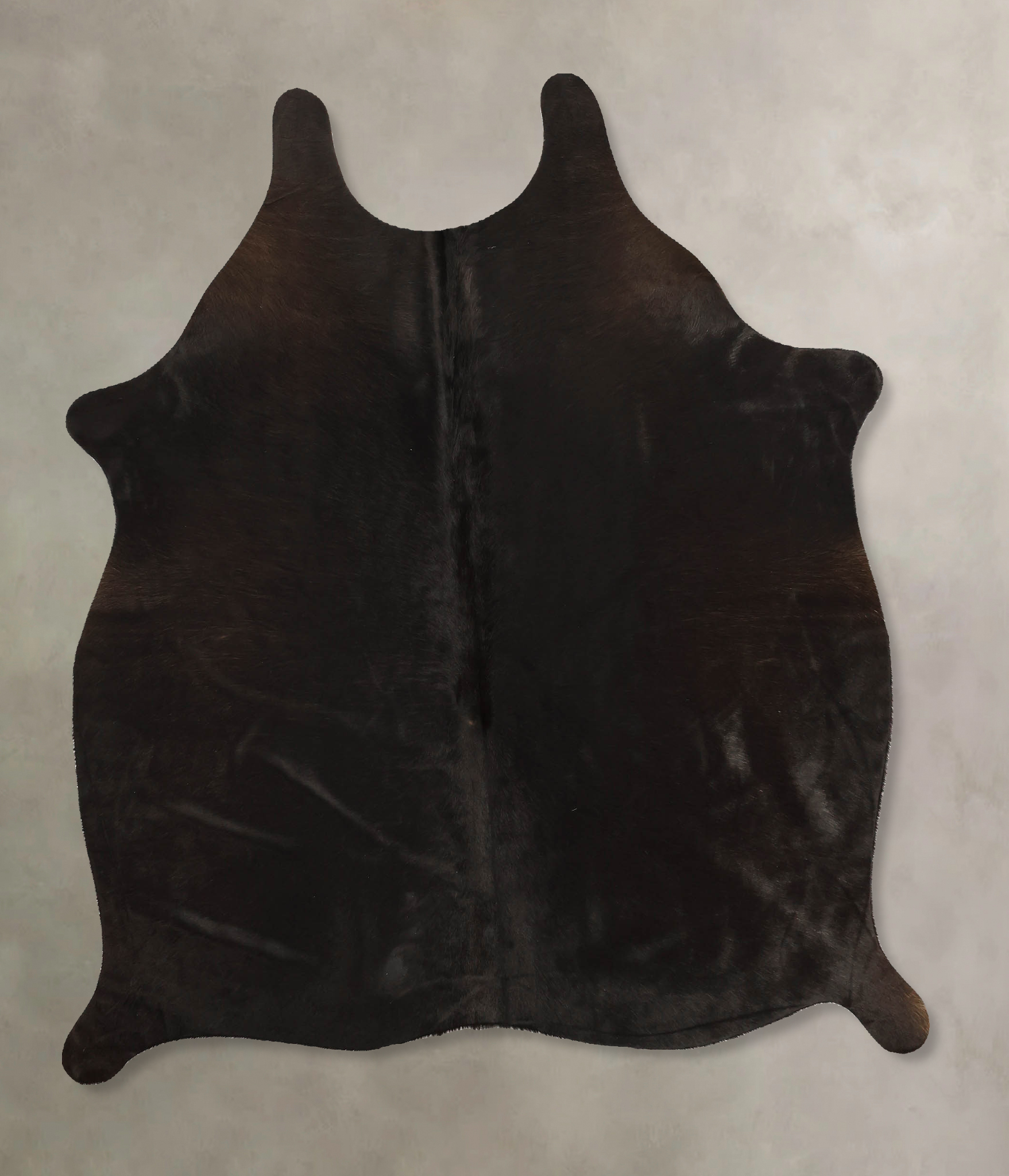 Solid Black Cowhide Rug #B11043