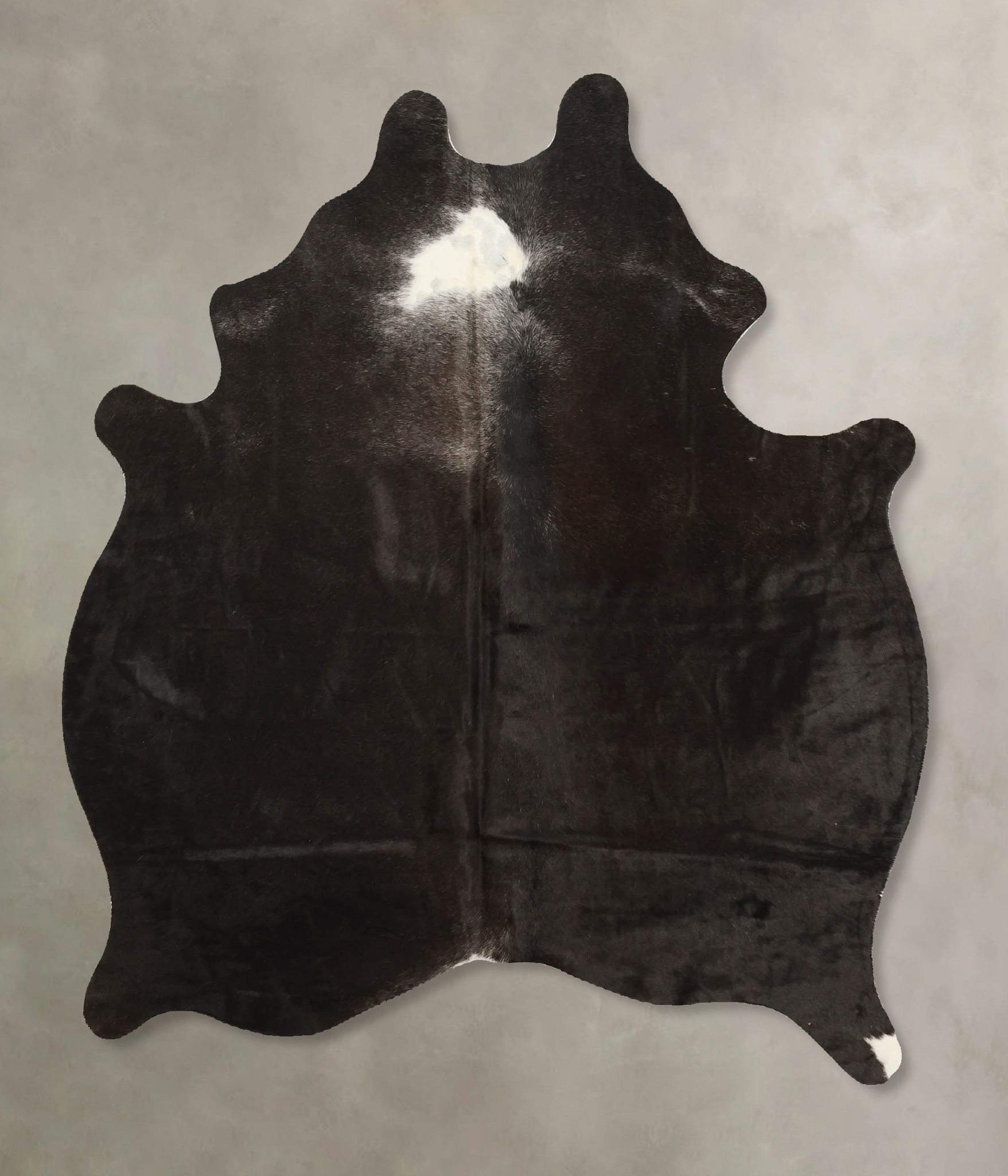 Solid Black Cowhide Rug #B11052