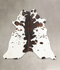 Chocolate and White Large Brazilian Cowhide Rug 6'1