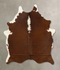 Brown and White Regular Large Brazilian Cowhide Rug 6'3